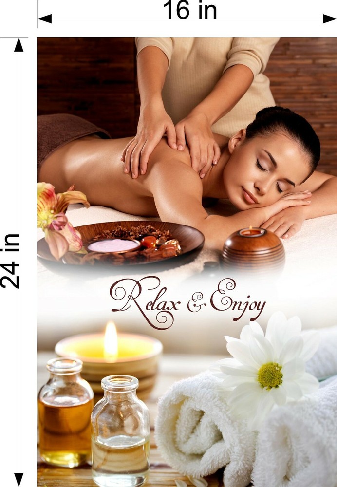 Spa 24 Photo-Realistic Paper Poster Sign Matte Non-Laminate Massage Vertical
