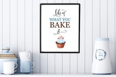 LIFE IS WHAT YOU BAKE IT Kitchen Decor Print, 8×10 CARDSTOCK Print, NO Frame