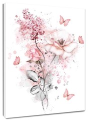 Pink Floral Wall Art, Farmhouse Flower Bathroom Wall Decor, Aesthetic Botanic…
