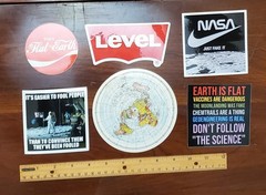 Flat Earth Stickers Moon Landing HOAX VARIETY PACK (6) **Made in USA 🇺🇸 **