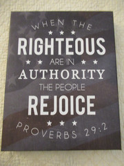 Proverbs 29:2 Hanging Canvas Print (14 in x 11 in)