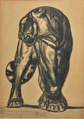 Shere Khan, the Tiger : Paul Jouve : 1920 French Art Deco Animal Study Print