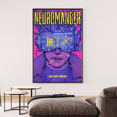 Neuromancer William Gibson Cyberpunk Poster Cyber Goggles Pink Wall Decor Print