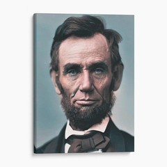 Abraham Lincoln In Color USA History America Presidents Canvas Wall Art Print