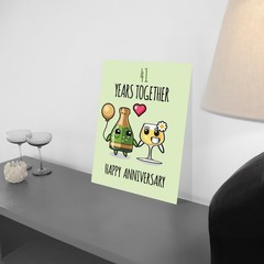 41st Anniversary Poster Unframed – 41 Years Together – Happy 41st Wedding Ann…