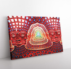 Trippy Psychedelic Wall Art Print on Framed Canvas Bedroom Decor | DMT Acid Trip