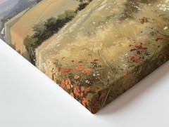 Canvas Wildflower Landscape Soft Wall Art Pastoral Hillside Some Views Focus