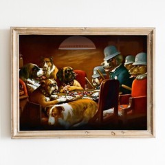 Dogs Playing Cards – Pinched With Four Aces CM Coolidge Wall Art Poster Print