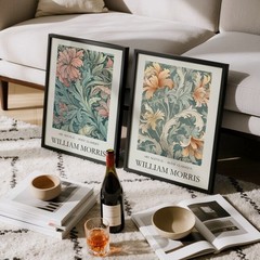 William Morris Floral Wall Art Set of 2 – Art Nouveau Botanical Prints