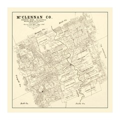 Old Map of McLennan County, TX 1878 – Vintage Texas Art
