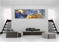 Abstract Cloud Canvas Painting Wall Art Home Decor Print (Unframed, 24″ x 72″)