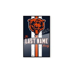 Personalized Chicago Bears Custom Family Name Football Poster Art Print- 11×17