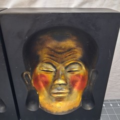 Wall Art Set Of 2 Blk/gold Buddha faces Negative Space LQQK Philippines