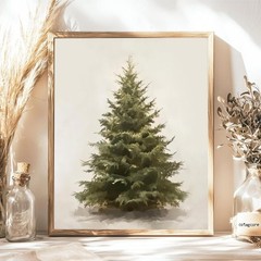 Christmas Wall Art Vintage Rustic Painting Picture 16L» x 12W», poster