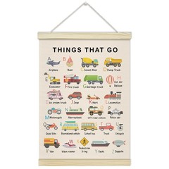 ABC Alphabet Poster Hanger Frame, Educational Learning Canvas Wall Decor(12×1…