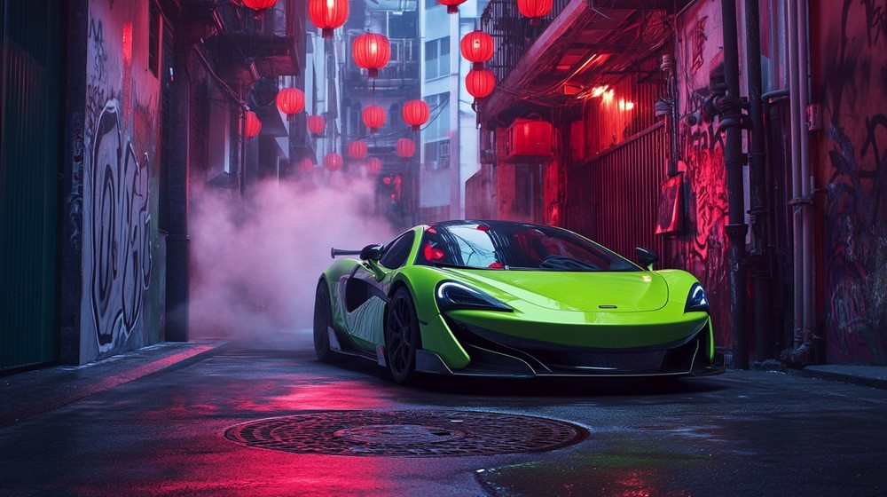 Green McLaren 600LT sports Car Poster A4/A3 Choose size Semi-Gloss poster only