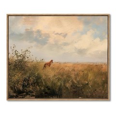 Vintage Framed Canvas Wall Art Decor Classical Nature Theme Broad Grassland A…