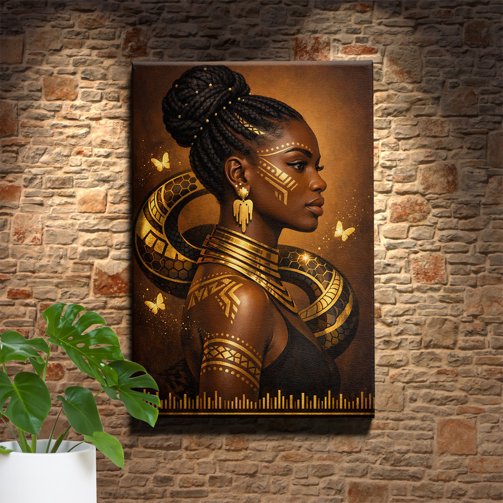 African black woman portrait Canvas Print wall decor art