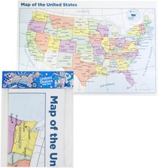 United States Wall Map Poster 40 x 28 with Cities