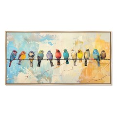 Birds Panoramic Canvas Gallery Wrapped Extra Large Wall Art Living Room Decor
