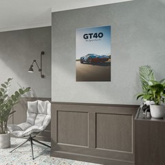 Ford GT40 Poster – Vintage Le Mans Race Car Wall Art Print, Gulf Livery Decor