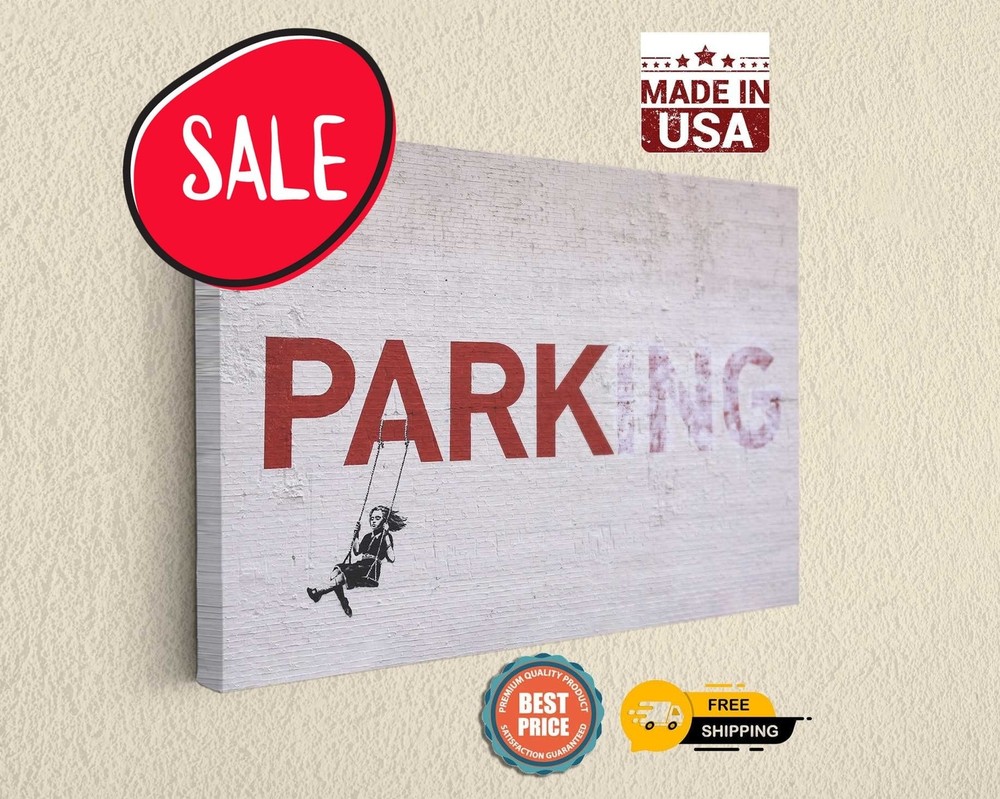 Banksy Girl in Swing Canvas Print – Ready to Hang Wall Art