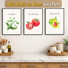 Slice Slice Baby Framed Kitchen Wall Art Tomato Poster Funny Food Quote Gift