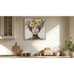 Beauty Posters Beauty lady Wall Art Gold and White Floral Canvas Artwork