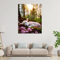 Jesus and Lamb Canvas Wall Art Jesus Runs for the Lost Sheep Home Decor