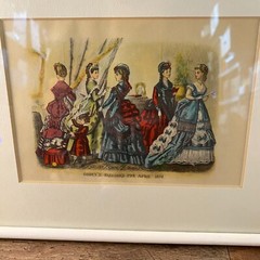 Godey’s Fashions April 1870 8″ x 10″ Framed Matted Print Hang or Tabletop Frame