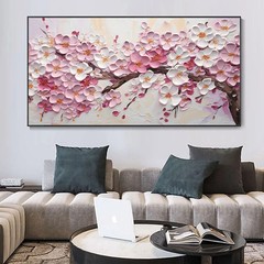 Cherry Blossom Branch Painting Poster Floral Abstract Tree Canvas Print Picture