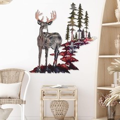 Rustic Deer and Tree Metal Wall Art, 11.8×7.9 Inch, Versatile Home Decor