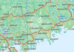 Maine Physical Map – 23.3 x 16.5 inches – Paper Laminated