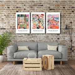 Large 3 Piece Henri Mattise Art Abstract Colorful Matisse Posters Canvas Prints