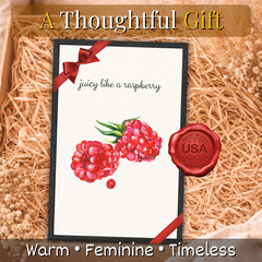 Juicy Like a Raspberry Framed Kitchen Wall Art Poster in Frame Funny Decor