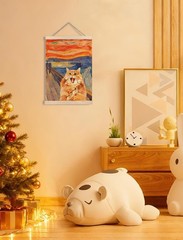 zaiQ Abstract Funny Orange Cat Wall Art Decor, Retro Modern 19th Century Scre…