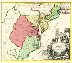 Historic State Map – America Septentrionali – Homann 1740 – Vintage Wall Art