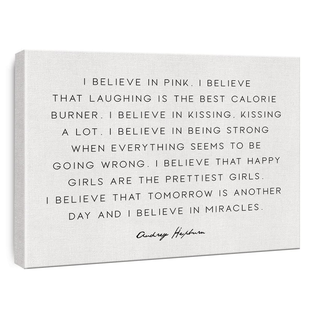 Inspirational Canvas Wall Art I Believe in Pink Motivational Quotes Canvas Pr…