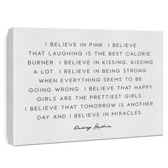 Inspirational Canvas Wall Art I Believe in Pink Motivational Quotes Canvas Pr…