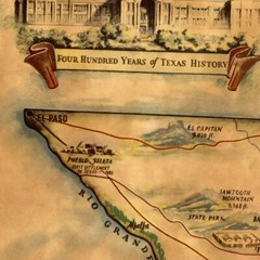 Official Centennial Map of Texas Daughters of the Republic | Vintage Wall Decor