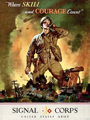 Skill & Courage – Signal Corps US Army – 1942 – World War II – Propaganda Poster