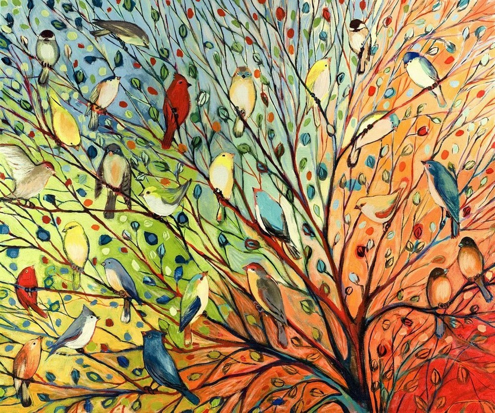 27 Birds, Jennifer Lommers, Wall Decor Home Art Print Poster 11″ x 14″ 4466