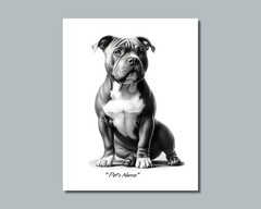 Personalized PIT BULL BULLY Pet Print Photo DOG’S NAME Picture 8×10 11×14 (P5)