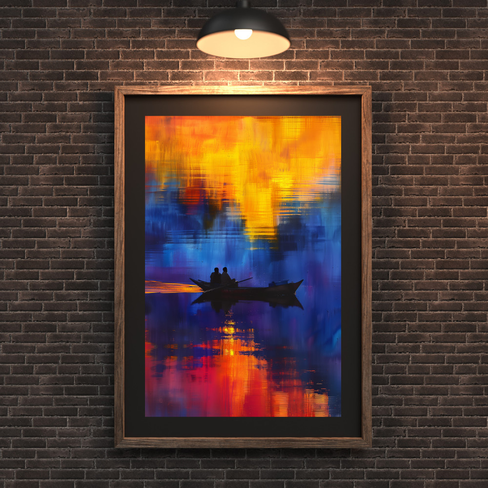 Abstract Boat Wall Art Print | Moody Modern Ocean Canvas & Fine Art