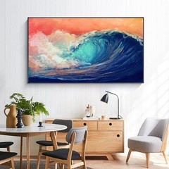 Abstract Ocean Wave Landscape Poster Canvas Painting Canvas Wall Art Wall Decors