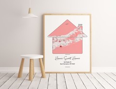 First Time Home Buyer Personalized Housewarming Gift First Home Gift Map