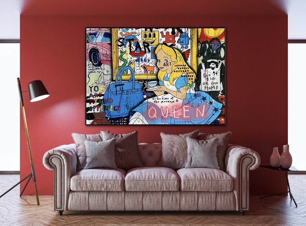 Pop Art Canvas Wall art Queen Princess Living Room Graffiti Mural Wall decor