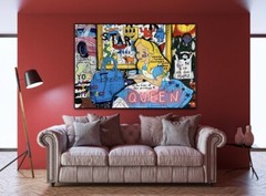 Pop Art Canvas Wall art Queen Princess Living Room Graffiti Mural Wall decor