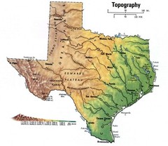 TEXAS TX TOPOGRAPHY MAP GLOSSY POSTER PICTURE PHOTO PRINT BANNER 10306