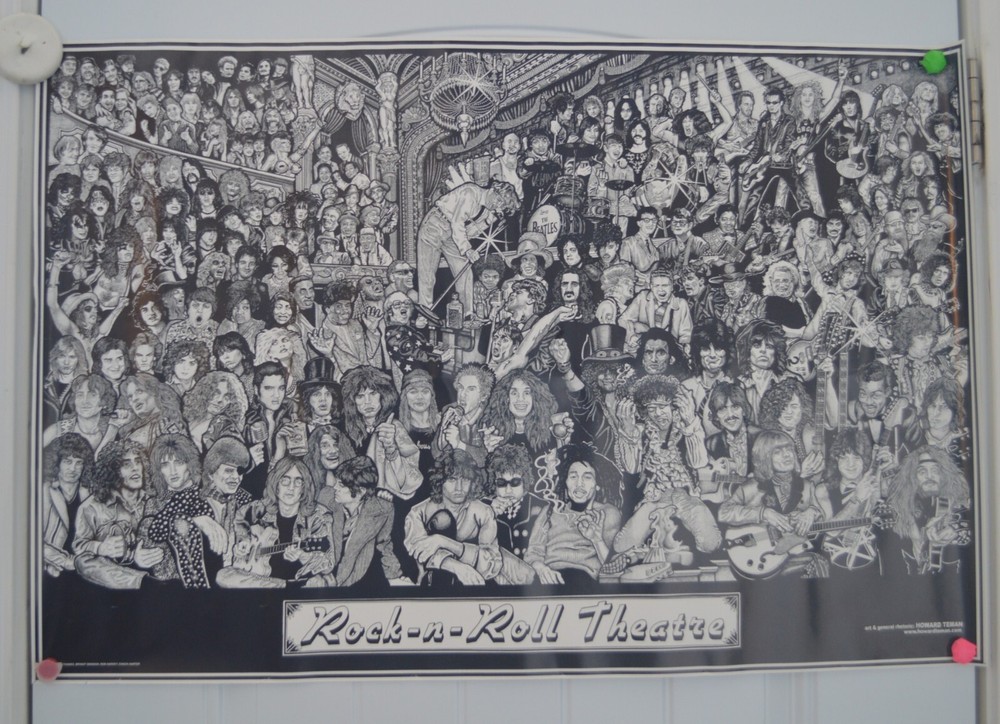 Rock n Roll Theater by Howard Teman Art Poster 36-by-24 Inches